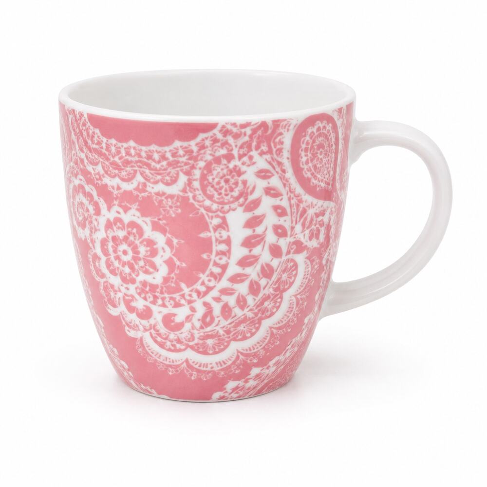Hallmark Pink Paisley Floral Coffee Mug Ceramic Tea Cup 4" Microwave Safe